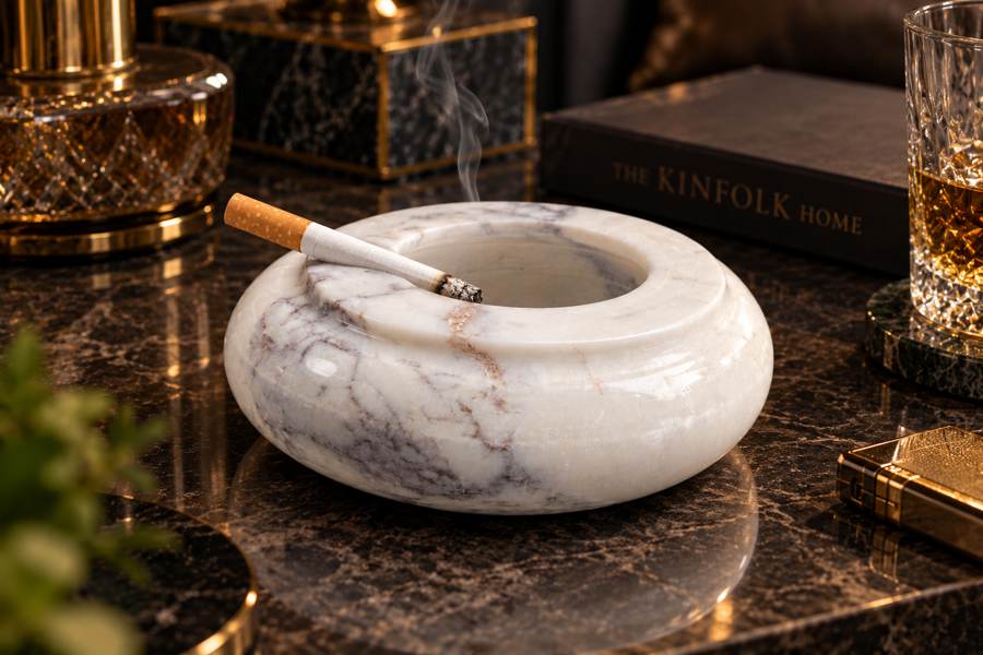 Marble Square Ashtray: handcrafted Natural marble