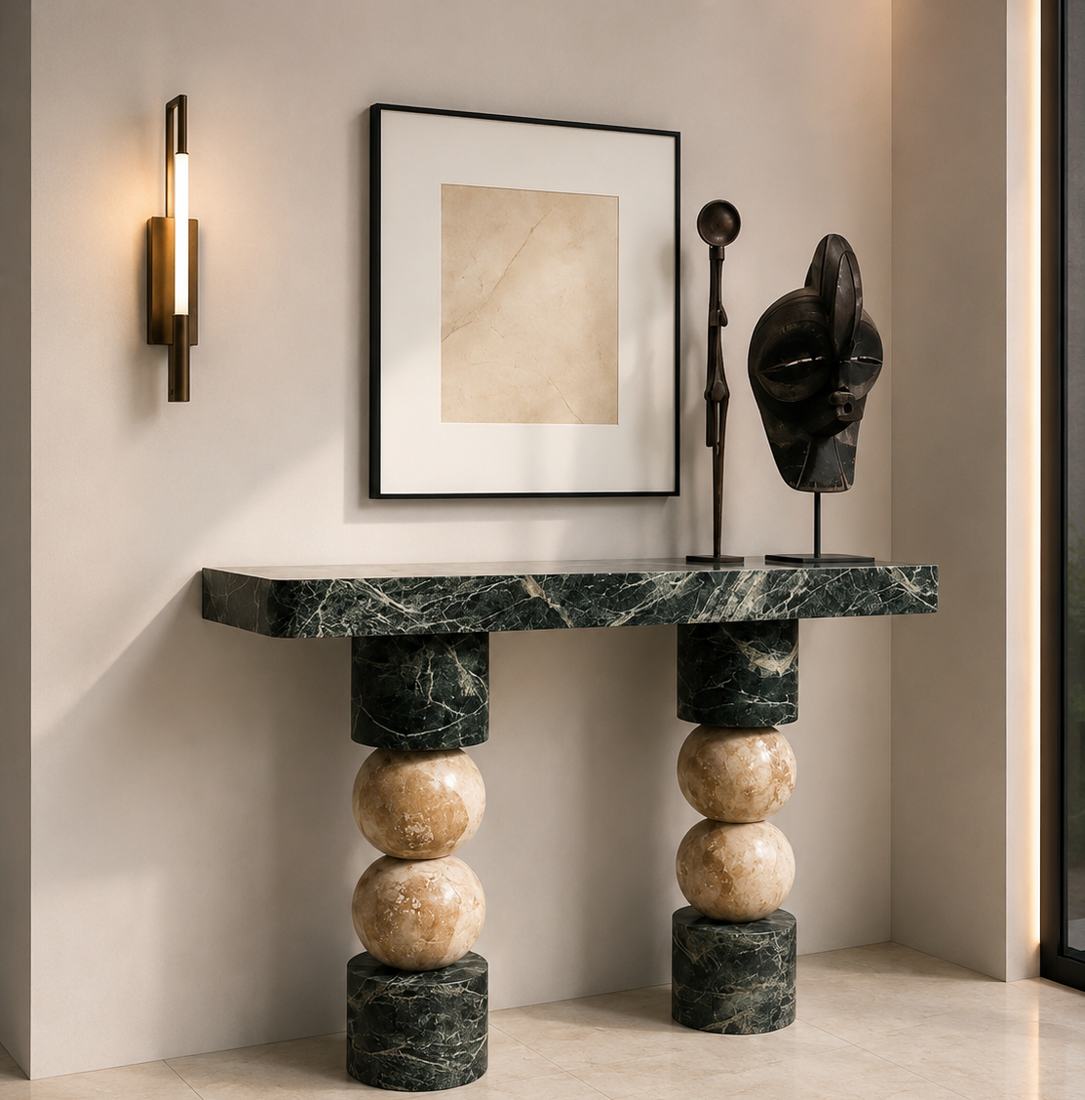 Marble Console Table: handcrafted marble, made to order