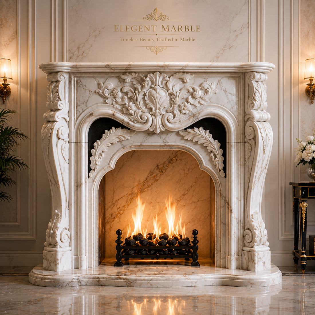 Marble Fireplace: handcrafted marble, made to order