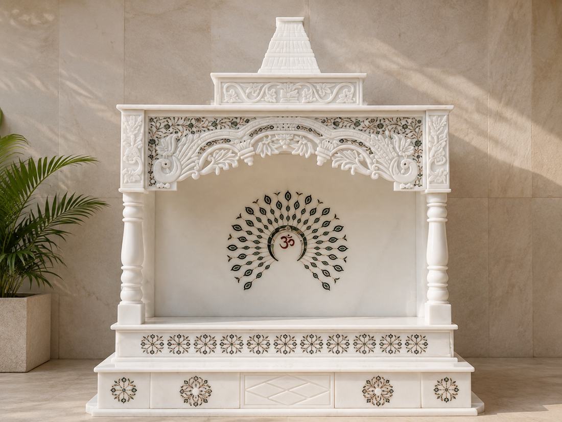 Marble Home Mandir: handcrafted marble, made to order