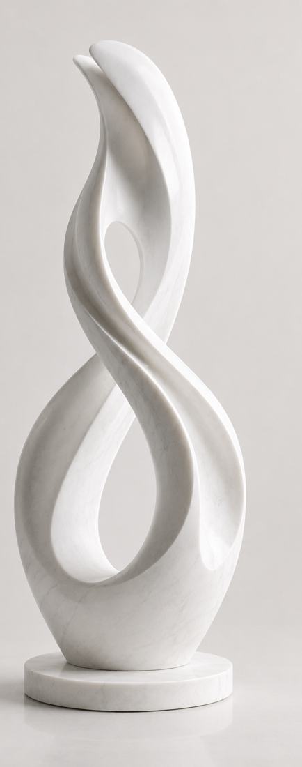 Marble Twist Sculpture: handcrafted marble, made to order